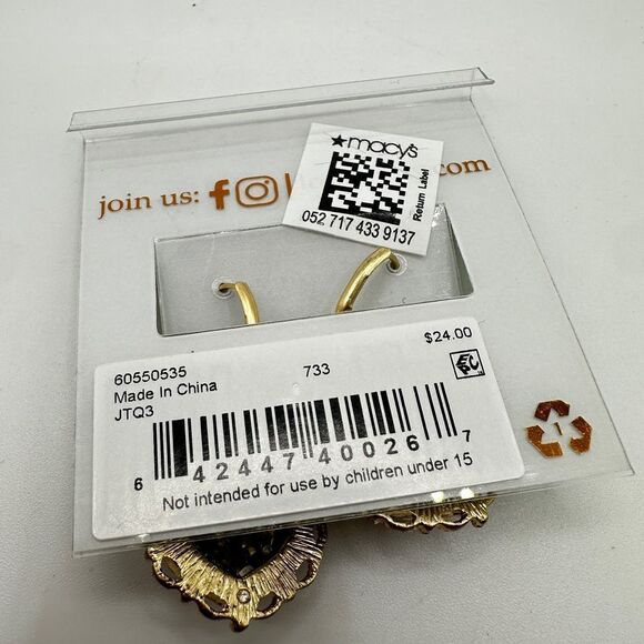 NWT lonna & lilly faceted resin gold tone dangle drop earrings! - Picture 4 of 7